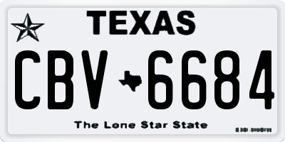 TX license plate CBV6684