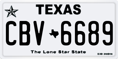 TX license plate CBV6689