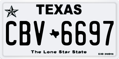 TX license plate CBV6697