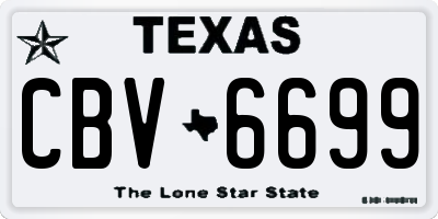 TX license plate CBV6699