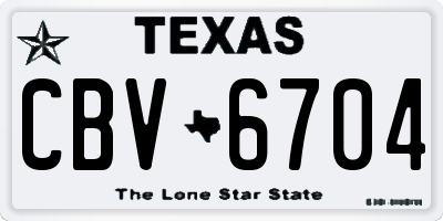 TX license plate CBV6704