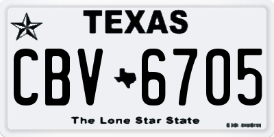 TX license plate CBV6705