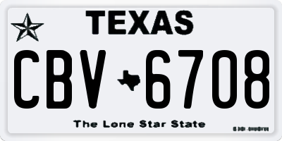 TX license plate CBV6708