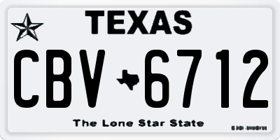 TX license plate CBV6712