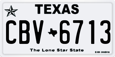 TX license plate CBV6713
