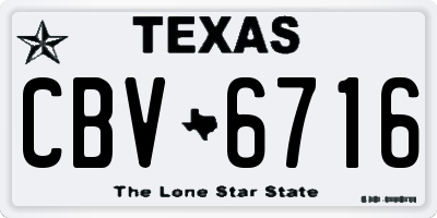 TX license plate CBV6716