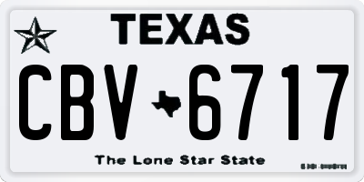 TX license plate CBV6717