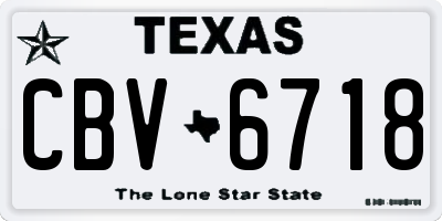 TX license plate CBV6718