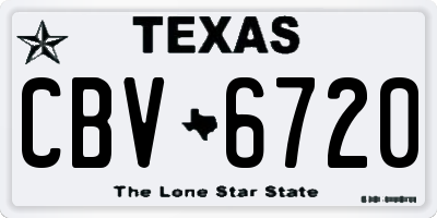 TX license plate CBV6720