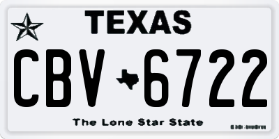 TX license plate CBV6722