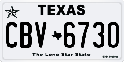 TX license plate CBV6730