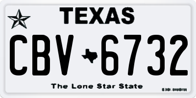 TX license plate CBV6732