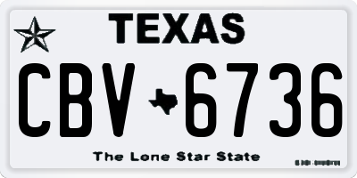 TX license plate CBV6736