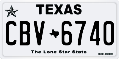 TX license plate CBV6740