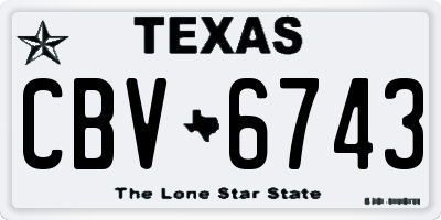 TX license plate CBV6743