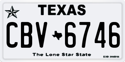 TX license plate CBV6746