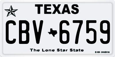 TX license plate CBV6759