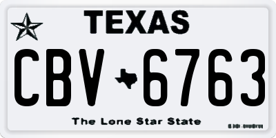 TX license plate CBV6763