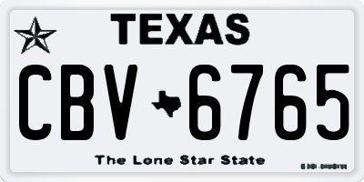 TX license plate CBV6765