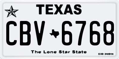 TX license plate CBV6768