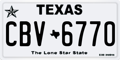 TX license plate CBV6770