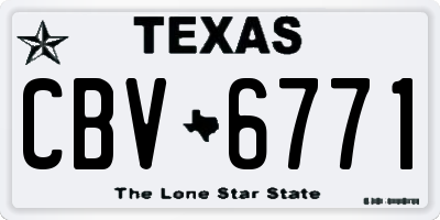 TX license plate CBV6771