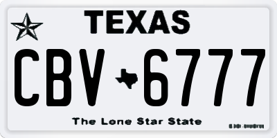 TX license plate CBV6777