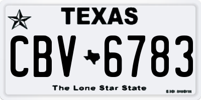 TX license plate CBV6783
