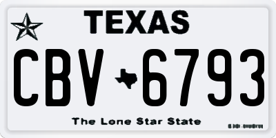 TX license plate CBV6793