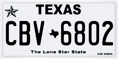 TX license plate CBV6802