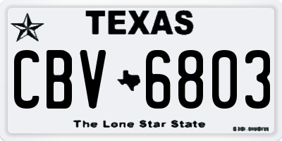 TX license plate CBV6803
