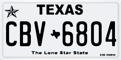 TX license plate CBV6804