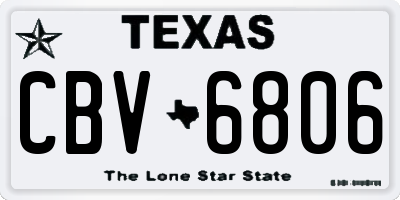 TX license plate CBV6806
