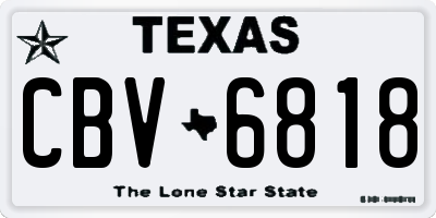 TX license plate CBV6818