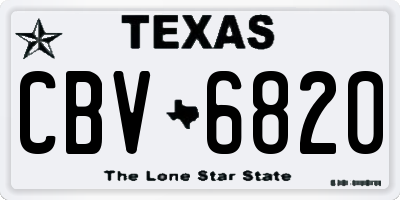TX license plate CBV6820