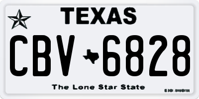TX license plate CBV6828