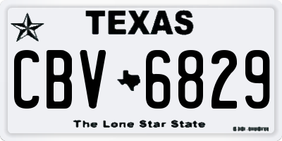 TX license plate CBV6829