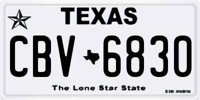 TX license plate CBV6830