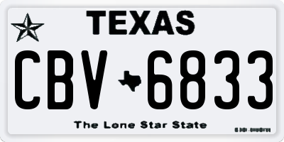 TX license plate CBV6833
