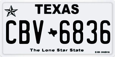 TX license plate CBV6836