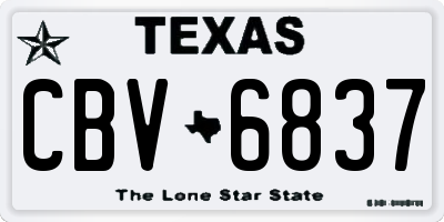 TX license plate CBV6837