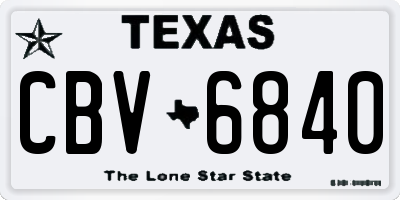 TX license plate CBV6840