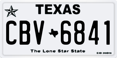 TX license plate CBV6841