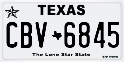 TX license plate CBV6845