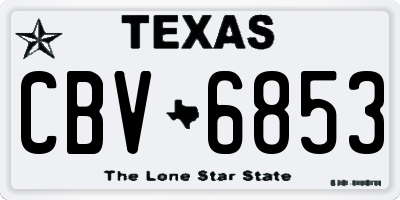 TX license plate CBV6853