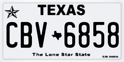 TX license plate CBV6858