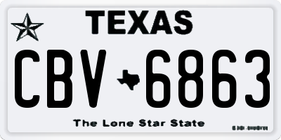 TX license plate CBV6863