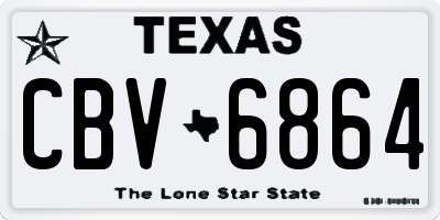 TX license plate CBV6864