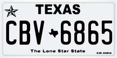 TX license plate CBV6865
