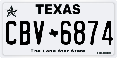 TX license plate CBV6874